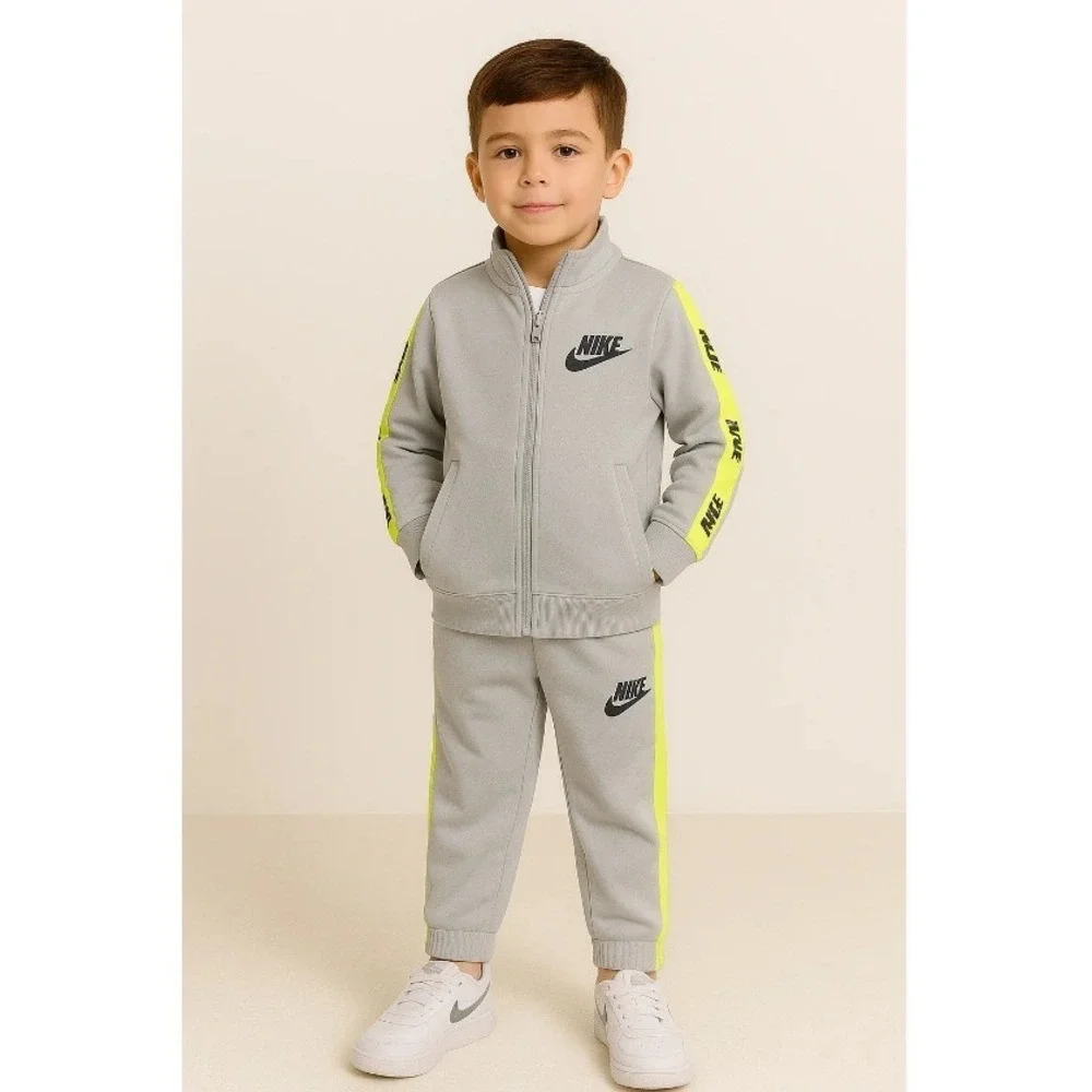 Nike Kids Baby 4T Logo Jacket Pants Track Set Light Smoke Grey Toddler 76G796